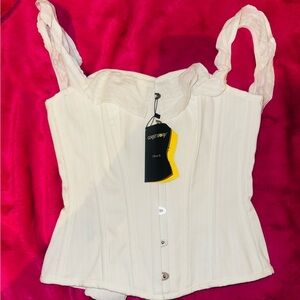 Elegant Cream Corset Top by Grey Story